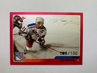 2003 O-Pee-Chee Mark Messier Red Parallel /100 NY Rangers