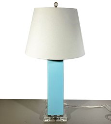 A Modern Lamp With Lucite Base
