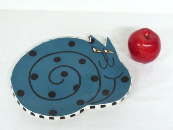 Allison Palmer Signed Ceramic Cat Platter - Way Cool