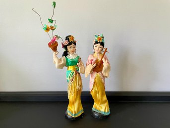 Japanese Souvenir Dolls In Traditional Clothing