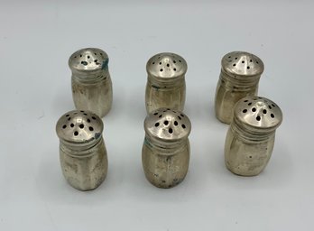 6 Vintage Sterling Miniature Salt & Pepper Shakers ~ 29 Grams