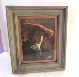 Vintage Vermeer Girl With The Red Hat Framed Print