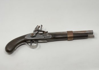 Decorative Antique Style Leather Grip Flintlock Pistol