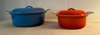 Pair Of Belgian Stoneware Crocks Dutch Oven