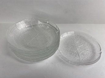 Arcoroc France Clear Molded Lettuce Leaf Bowls & Plates (10)