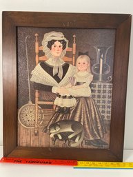 Mother And Daughter Art Print By Charles Wysocki 20x24 Wood Frame