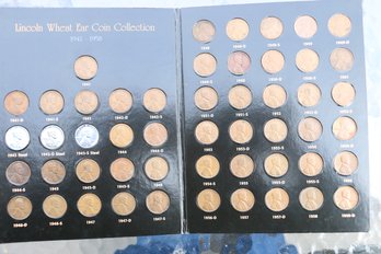 1941 - 1958 Pennies Wheat Cent Coins  In Book