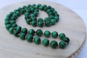 Vintage Malachite Beaded Necklace