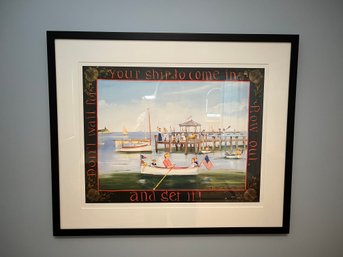 Elizabeth Mumford Limited Edition Print #521/700 Signed  1995  Seaside Row