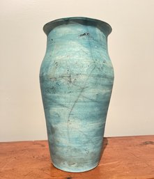 Large Hand Turned Vase By C. Bass Pottery