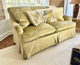 Hickory Chair Velvet Upholstered Sofa