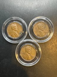 3 Wheat Pennies 1951, 1951-D, 1951-S