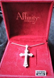 Affinity Diamonds Sterling Silver Cross & Chain