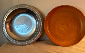 Pair Of Serving Bowls Lanta Wood And Silver