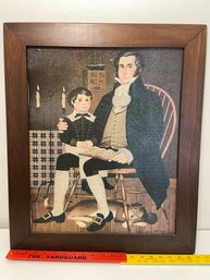 Father And Son Art Print By Charles Wysocki 20x24 Wood Frame
