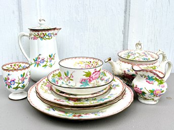 A Breakfast Service And Extras Of Vintage English Minton Porcelain