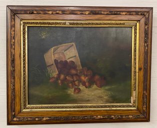 19th Century Framed Oil On Canvas Still Life