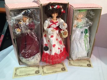 Set Of 3 Brinn Winter Dolls, Jan, Feb And March