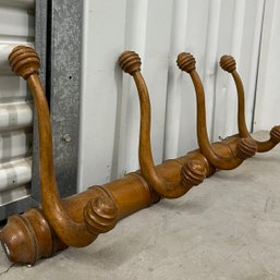 A Victorian Faux Bamboo Wood Coat Rack - Wall Hanging