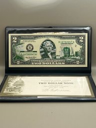 Beautiful United States Two Dollar Note In Case