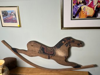 Wooden Rocking Horse Wall Decor