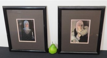 Pair Of Framed Futuristic Fashion Prints Of Women.