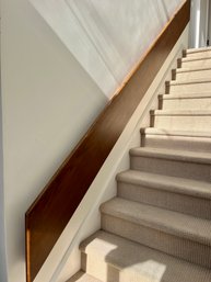 A MCM Oak Stair Rail -  Under Lights - 1 Of 2