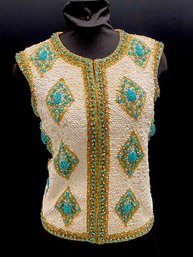 Vintage Saks 5th Avenue Fully Sequinned & Beaded Vest