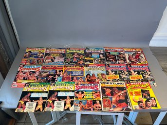 Lot Of 17 Vintage Wrestling Superstars Magazines