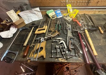 Nice Assortment Of Handtools Saws,metal Cutters ,glue Sticks