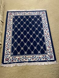 Country Blue Traditional Oriental Rug