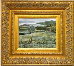 An Original Oil On Canvas, Hudson Valley Landscape, Unsigned, In Gilt Wood Frame
