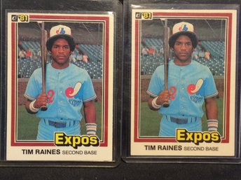 (2) 1981 Donruss Tim Raines Rookie Cards - K