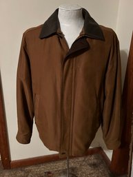 Ultra Suede And Leather Barn Jacket Mens Large