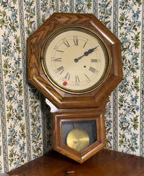 ANTIQUE OAK REGULATOR CLOCK