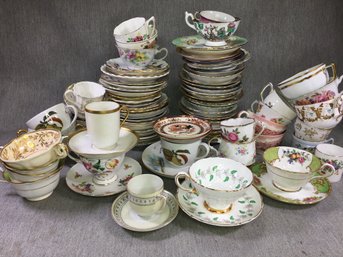 Huge Groups Of Cups And Saucers - 90 TOTAL PIECES TOTAL Some Sets - Many Seem To Be Mismatched - ONE LOT !