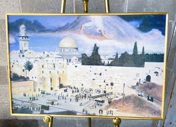 Signed Jane E. Greenstein 1996 Framed Oil On Canvas 'In That Day' Jerusalem 3000 Years