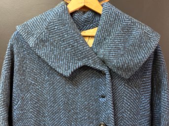 A Stylish Vintage Mid-Century Women's Coat In Herringbone