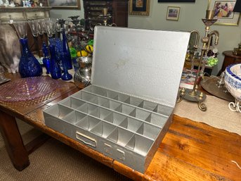 Vintage Metal Box With 24 Compartments