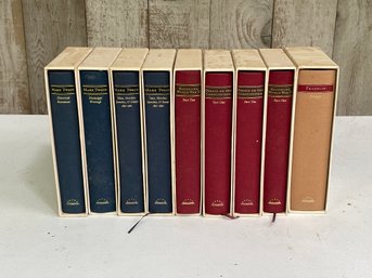 Very Nice Collection Of 9 LIBRARY OF AMERICA Hardcovers In Slipcases Mark Twain Constitution World War II