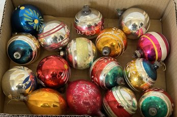 Large Lot Of Vintage Mercury Glass Christmas Ornaments