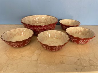 Set Of Temp-Tations Serving Bowls, Floral Lace