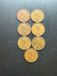 7 Wheat Pennies 1930, 1934, 1935, 1936, 1937, 1938, 1939