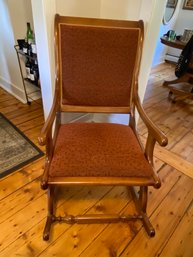 Vintage Wooden Cushioned Rocking Chair