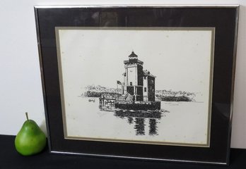 Paul Schabot Print Of The Esopus Lighthouse, Numbered & Signed No. 98 Of 100.