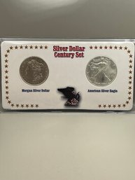 Beautiful Silver Dollar Century Set 1921 Morgan Silver Dollar 2021 American Eagle Silver Dollar