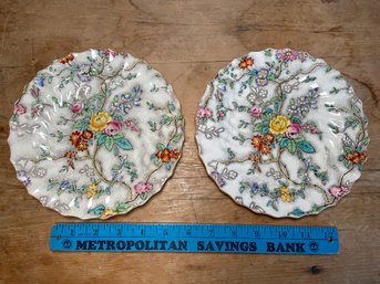 2 Spode Copeland Patricia Plates 8in Floral Motif No Chips