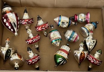 Grouping Of Antique 1920s ART DECO ERA 'APPLE CORE' Christmas Ornaments