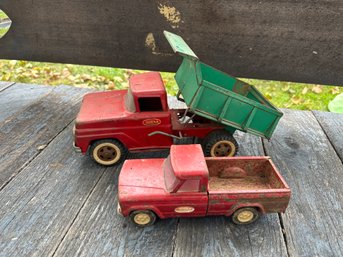 Tonka Dump Truck Red And Red Pick Up Truck