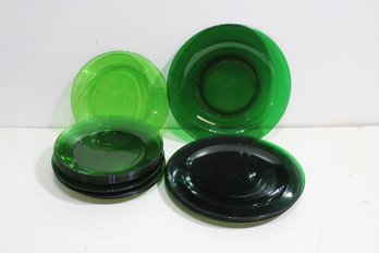 Lot Of 13 Green Plates
